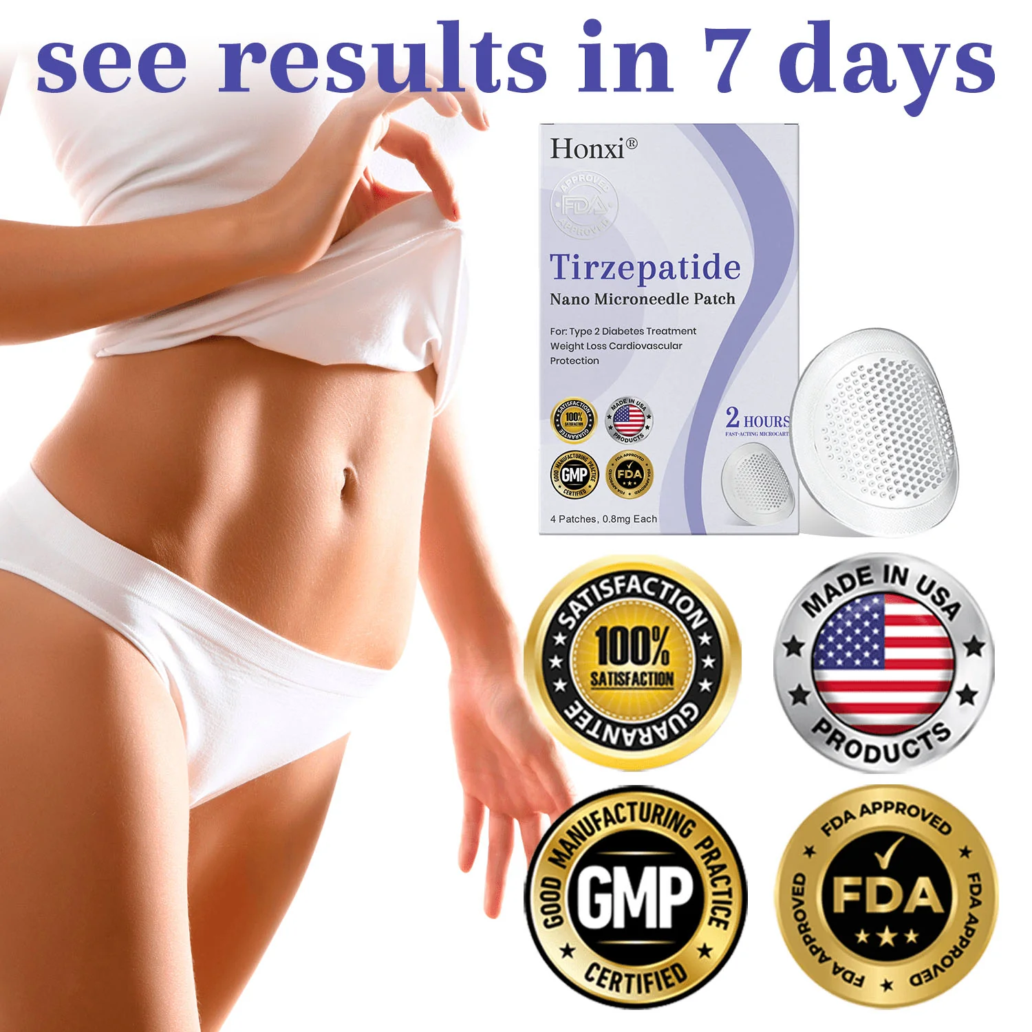 Honxi® NIDDK Tirzepatide Namo Microneedle Patch image Tirzepatide Namo Microneedle Patch