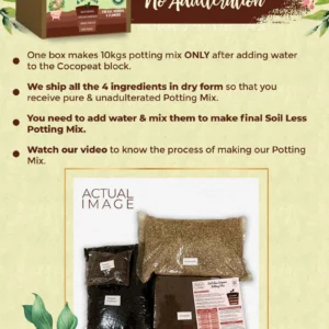 4 in 1 Soil less Potting Mix with Cocopeat, Vermiculite, Neem Powder & Fertilizer image 4 in 1 Soil less Potting Mix with Cocopeat, Vermiculite, Neem Powder & Fertilizer